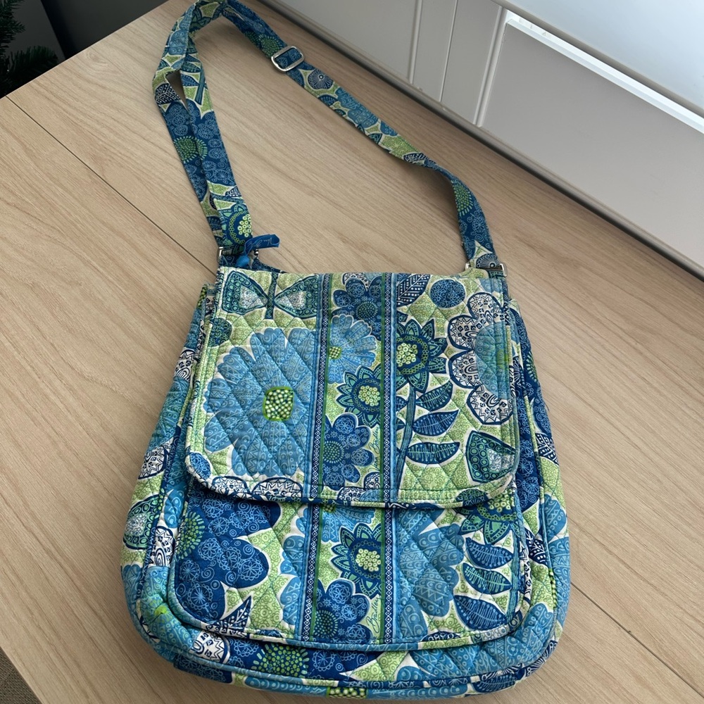 Vera Bradley Floral Blue and Green Crossbody Bag